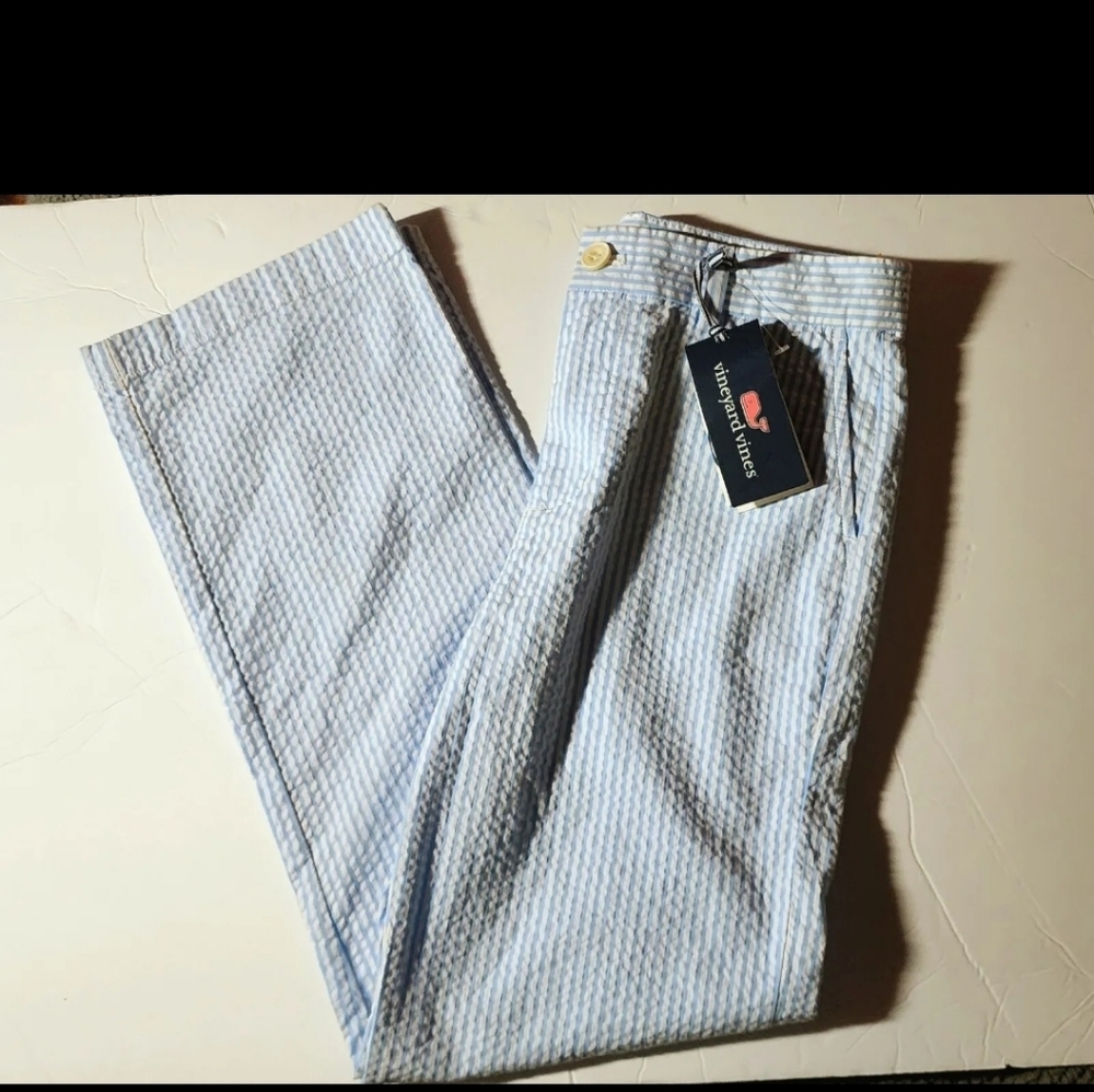 Vineyard vines - SEERSUCKER BREAKER PANT - boys - size 14 - color ocean breeze